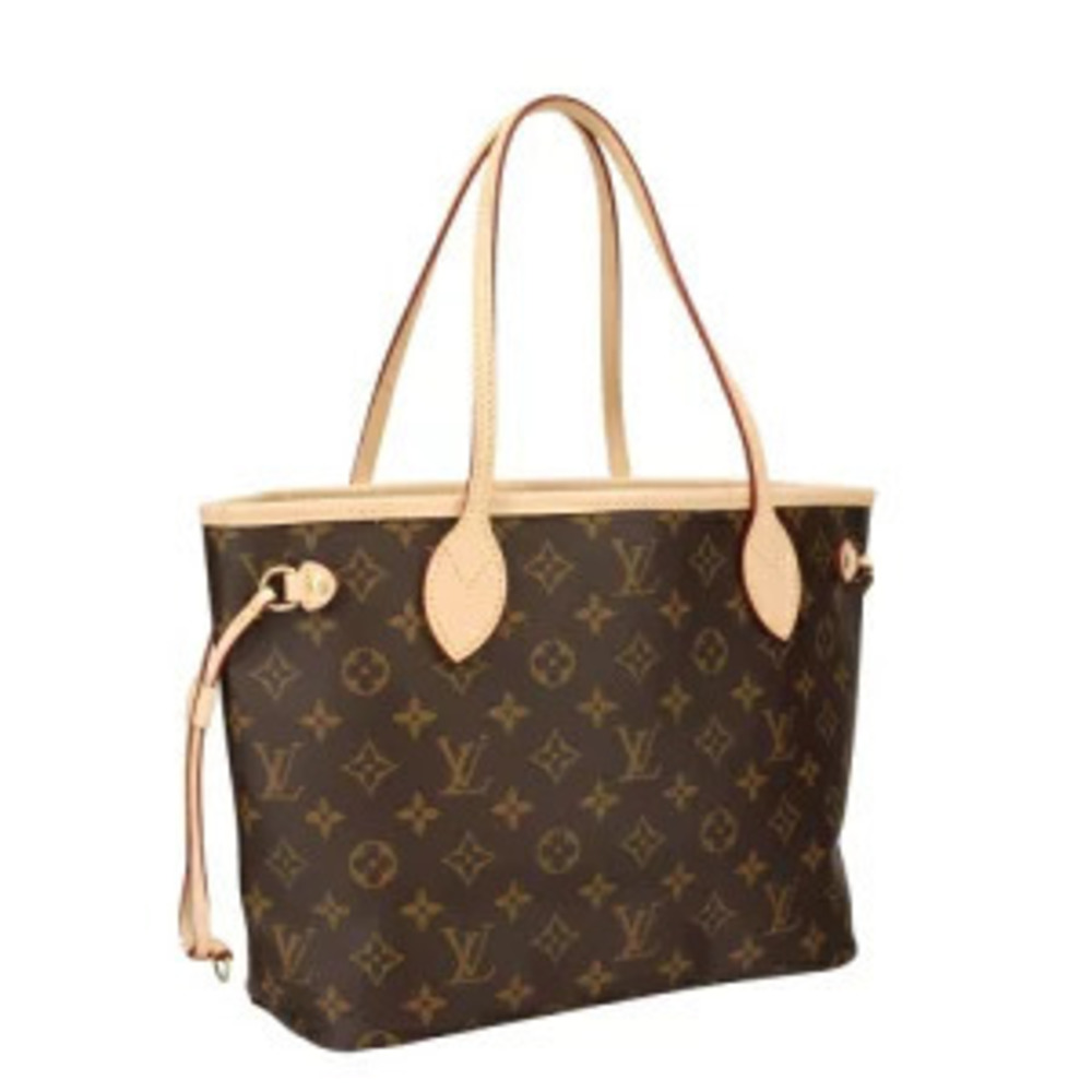 Louis Vuitton Brown Neverfull Monogram Bag Beige Tote Brown Tan